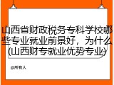 山西省财政税务专科学校哪些专业就业前景好，为什么(山西财专就业优势专业)