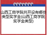 山西工商学院共开设有哪些类型奖学金(山西工商学院奖学金类型)