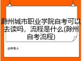 滁州城市职业学院自考可以去读吗，流程是什么(滁州自考流程)