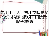 昆明工业职业技术学院要多少分才能进(昆明工职院录取分数线)