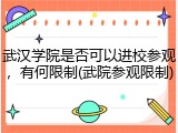武汉学院是否可以进校参观，有何限制(武院参观限制)