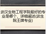 武汉生物工程学院最好的专业是哪个，详细阐述(武生院王牌专业)