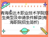 青海柴达木职业技术学院招生类型及申请条件解读(青海职院招生简析)