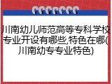 川南幼儿师范高等专科学校专业开设有哪些,特色在哪(川南幼专专业特色)