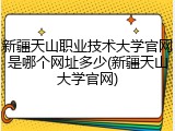 新疆天山职业技术大学官网是哪个网址多少(新疆天山大学官网)