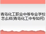 青岛化工职业中等专业学校怎么样(青岛化工中专如何)