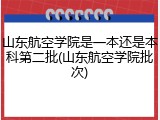 山东航空学院是一本还是本科第二批(山东航空学院批次)