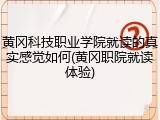 黄冈科技职业学院就读的真实感觉如何(黄冈职院就读体验)
