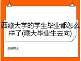 西藏大学的学生毕业都怎么样了(藏大毕业生去向)