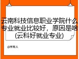 云南科技信息职业学院什么专业就业比较好，原因是啥(云科好就业专业)