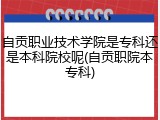 自贡职业技术学院是专科还是本科院校呢(自贡职院本专科)