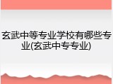 玄武中等专业学校有哪些专业(玄武中专专业)